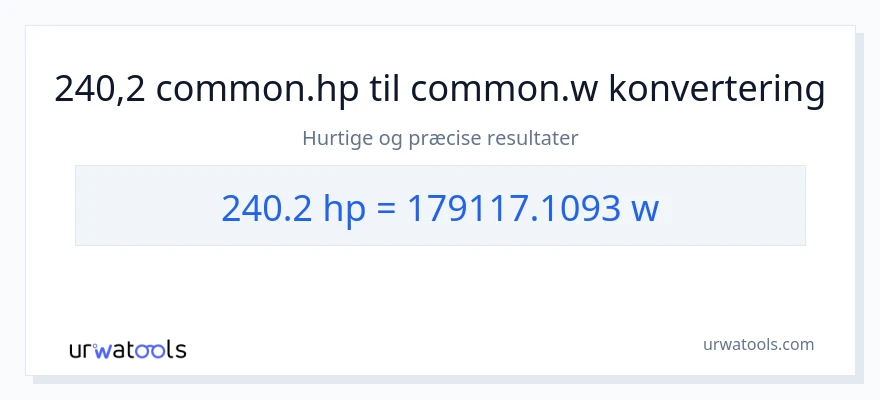 240.2 hestekræfter til watt konvertering