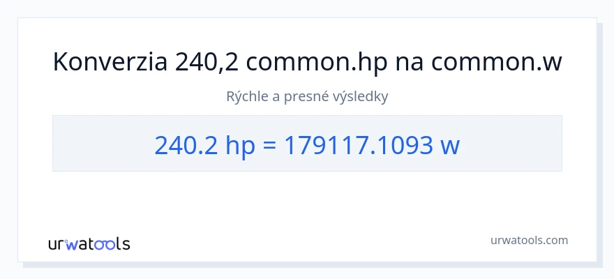 Konverzia z konská sila na watty: 240.2
