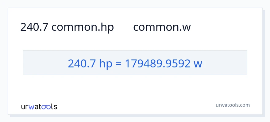 240.7 ہارس پاور سے واٹ کی تبدیلی