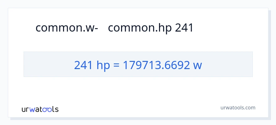 המרה של 241 כּוֹחַ סוּס ל- וואט