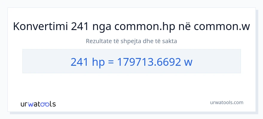 Konvertimi 241 kuajfuqi në vat
