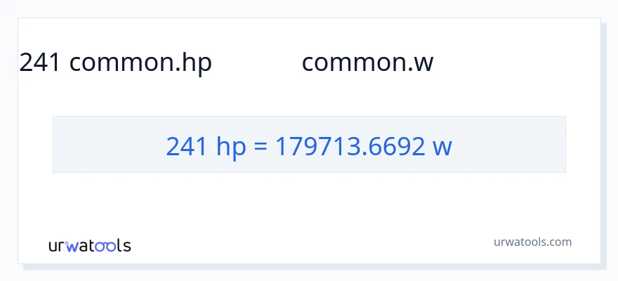 241 అశ్వశక్తి నుండి వాట్స్ కు మార్పిడి