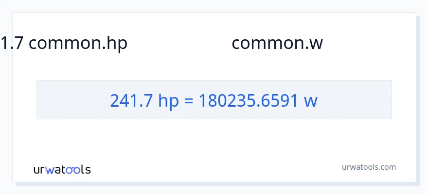 241.7 குதிரைத்திறன் இலிருந்து வாட்ஸ் வரை மாற்றம்