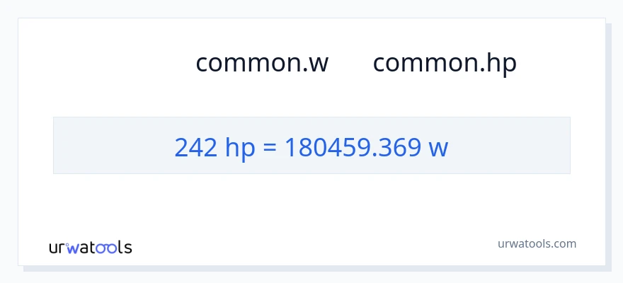 تبدیل 242 اسب بخار به وات