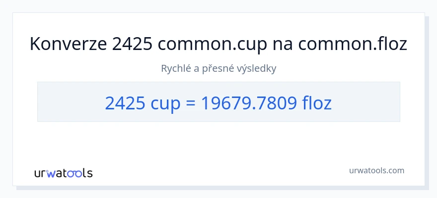 Konverze z šálky na tekuté unce: 2425
