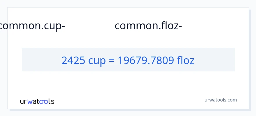 2425 കപ്പുകൾ ൽ നിന്ന് ദ്രാവക ഔൺസ് ലേക്ക് പരിവർത്തനം