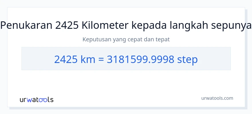 2425 Kilometers to steps conversion
