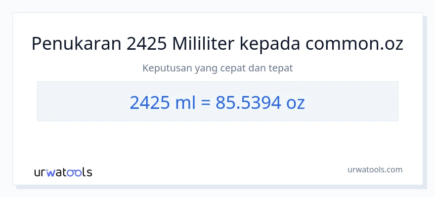 2425 milliliters to Ounces conversion