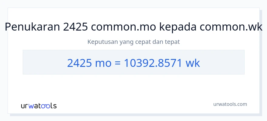2425 Months to Weeks conversion