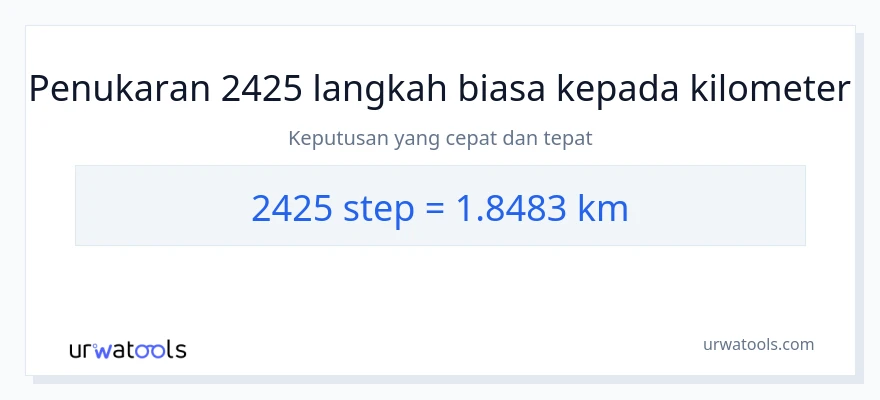 2425 steps to Kilometers conversion