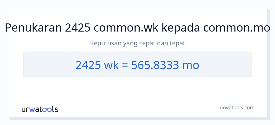 2425 Weeks to Months conversion