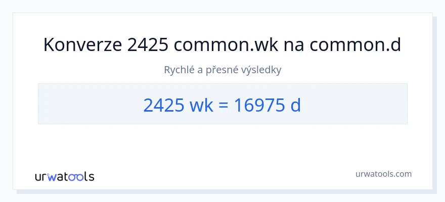 Konverze z týdny na Dny: 2425
