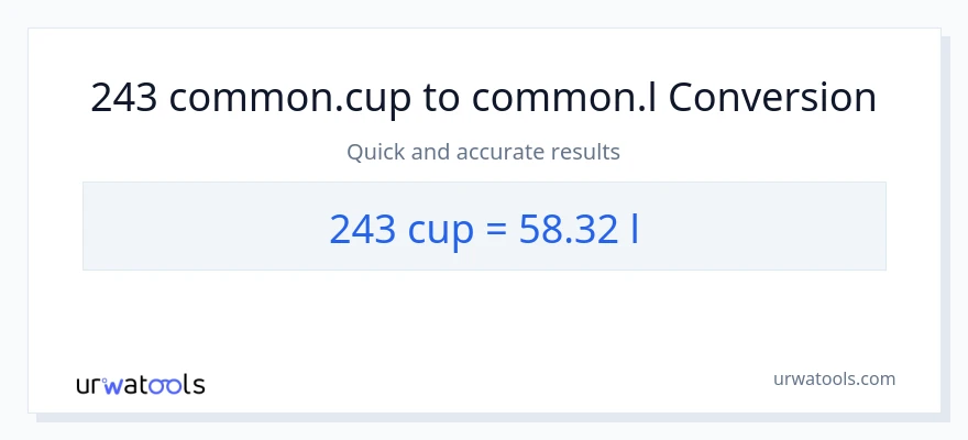 243 mga tasa patungong Liters na conversion