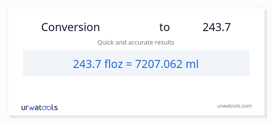 تبدیل 243.7 اونس مایع به میلی‌لیتر
