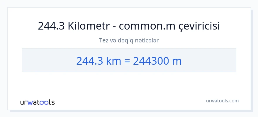 244.3 kilometr-dən Metrlər-ə çevrilmə