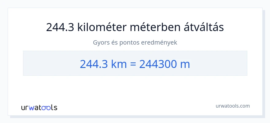 244.3 kilométer - Méterek konverzió