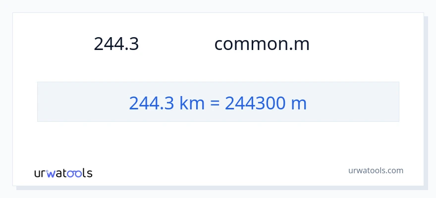 244.3 キロメートル から メートル への変換