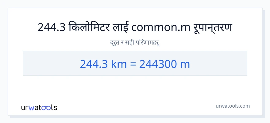 244.3 किलोमिटर बाट मिटरहरू सम्म रूपान्तरण