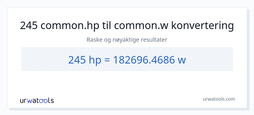 245 hestekrefter til watt konvertering