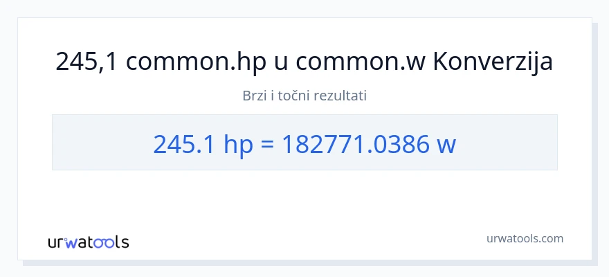 Konverzija od konjske snage do vati: 245.1
