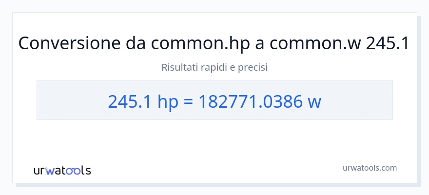 Conversione da 245.1 potenza a watt