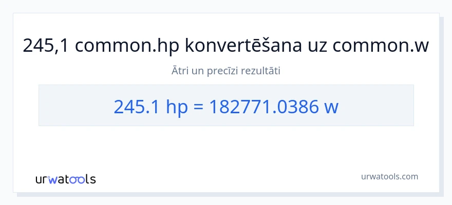 245.1 zirgspēki uz vati konversiju