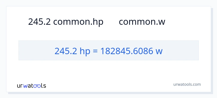 245.2 馬力 から ワット への変換
