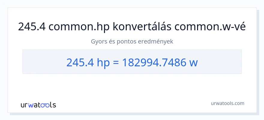 245.4 lóerő - watt konverzió