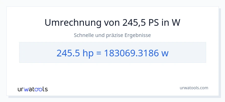 245.5 PS zu Watt Umwandlung
