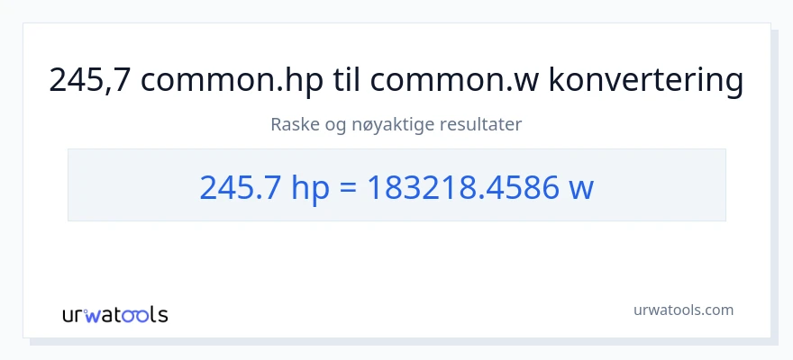 245.7 hestekrefter til watt konvertering