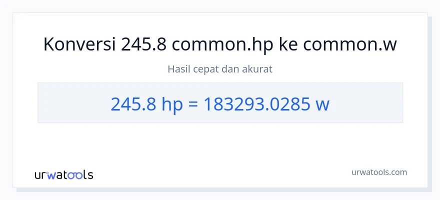 Konversi 245.8 daya kuda ke watt