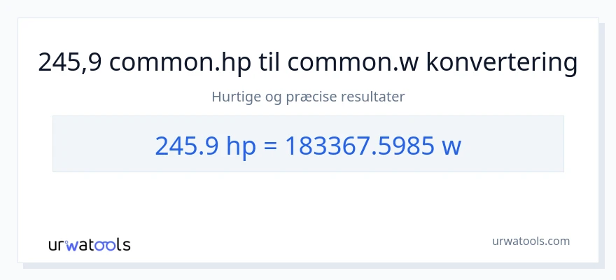 245.9 hestekræfter til watt konvertering