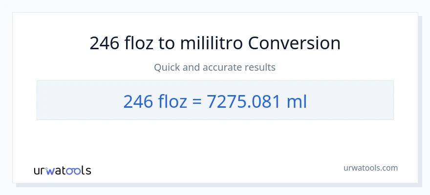 246 mga onsa ng likido patungong mga mililitro na conversion