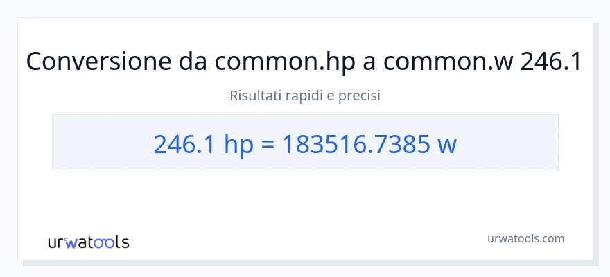 Conversione da 246.1 potenza a watt