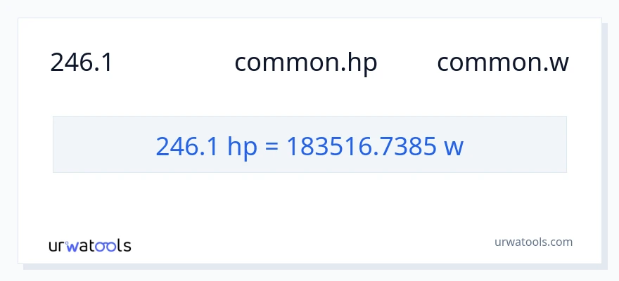 การแปลง 246.1 แรงม้า เป็น วัตต์
