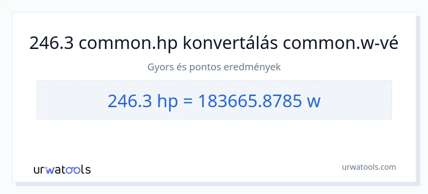 246.3 lóerő - watt konverzió