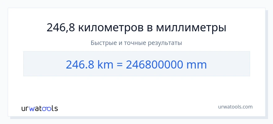 246.8 километры в миллиметры преобразование