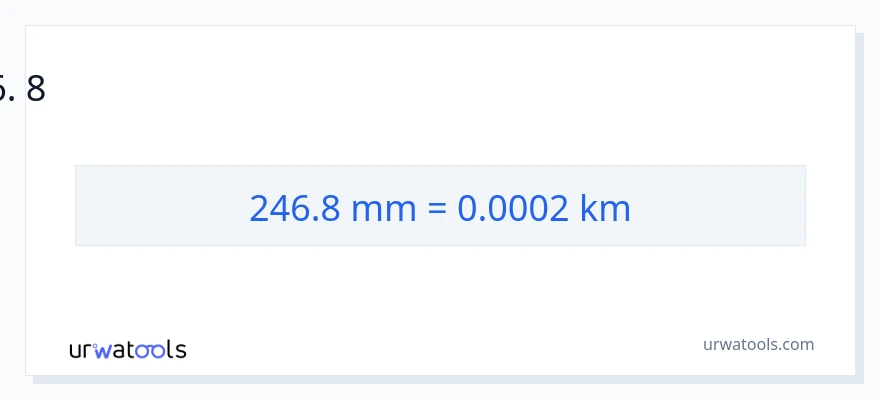 246.8 മില്ലിമീറ്റർ ൽ നിന്ന് കിലോമീറ്റർ ലേക്ക് പരിവർത്തനം