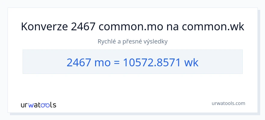 Konverze z Měsíce na Týdny: 2467