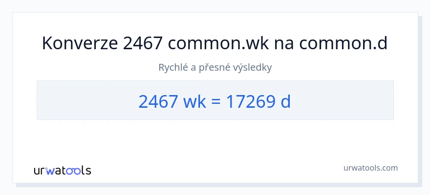 Konverze z Týdny na Dny: 2467