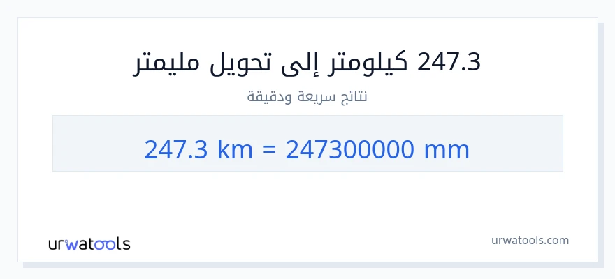 التحويل من 247.3 كيلومترات إلى مليمترات
