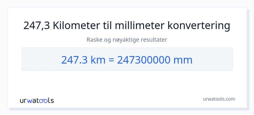 247.3 kilometer til millimeter konvertering