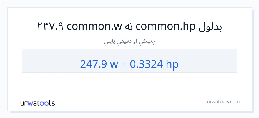 247.9 واټونه ته هارس پاور بدلون