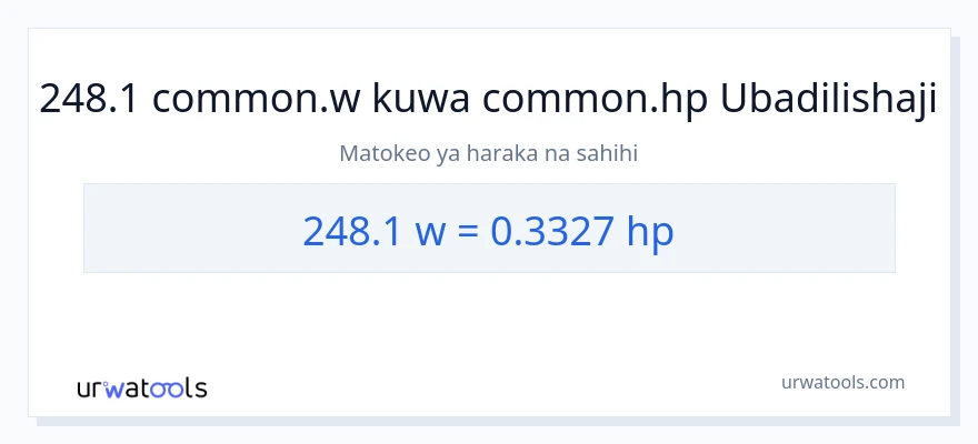 Ubadilishaji wa 248.1 wati hadi farasi