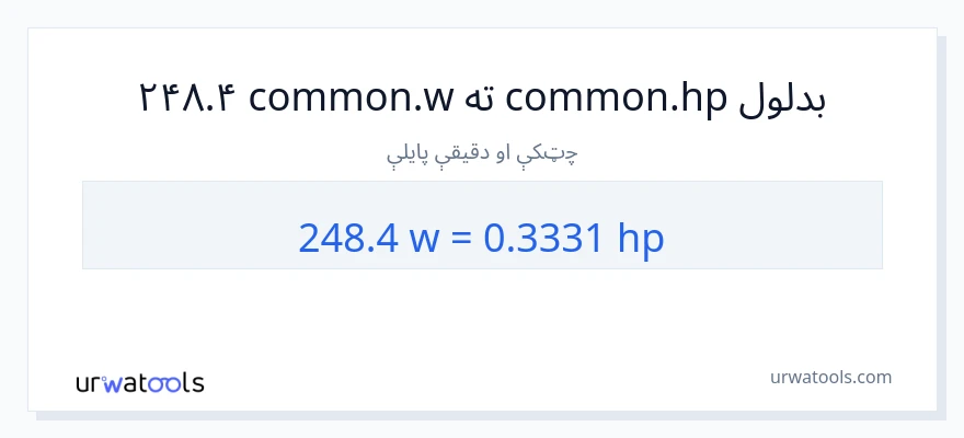 248.4 واټونه ته هارس پاور بدلون