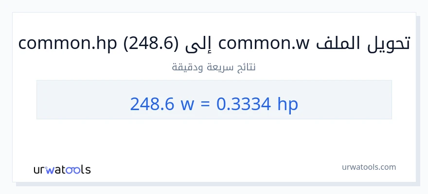 التحويل من 248.6 واط إلى قوة حصانية