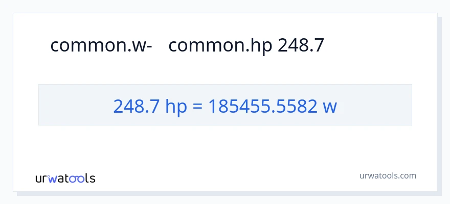 המרה של 248.7 כּוֹחַ סוּס ל- וואט