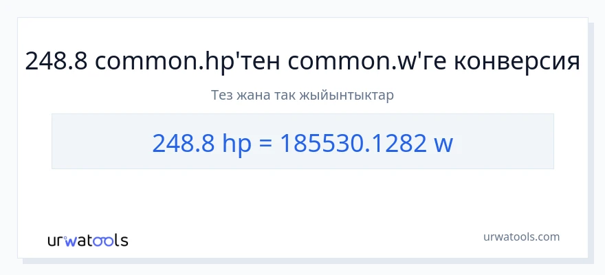 248.8 аттын күчү дан ватт га конверсия