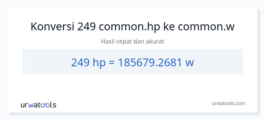 Konversi 249 daya kuda ke watt
