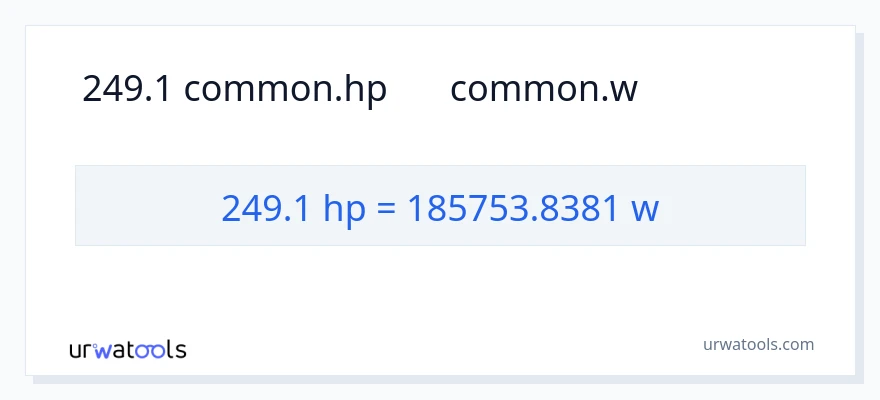 249.1 હોર્સપાવર થી વોટ્સ રૂપાંતર